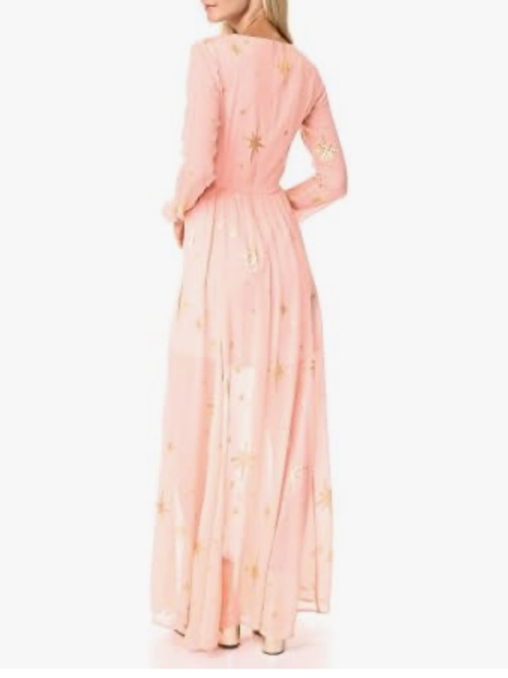 For Love and Lemons Gilded Star maxi dress. Size small. Peachy pink and gold - Picture 2 of 9